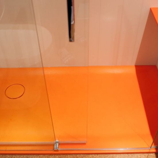 Orange Coloured Shower Tray