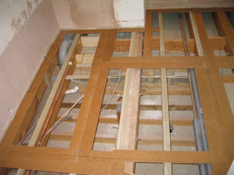 plywood template of wet room floor