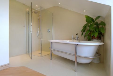beautiful bespoke wet room area in large bathroom