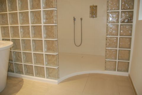 Custom Made Curved Shower Floor with Trough Waste