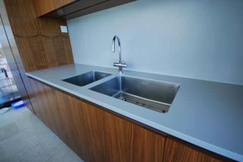 Worktop with Stainless Steel Undermounted Sinks