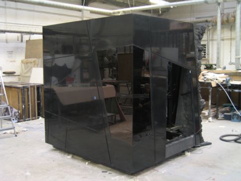 Black HI-MACS display cube