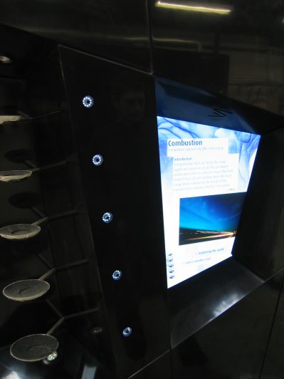 Black HI-MACS display cube with interactive display