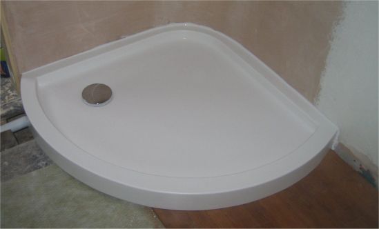 Double Curved White Shower Tray