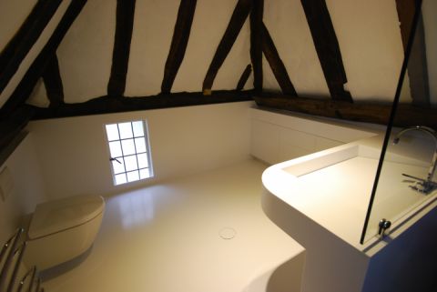 Solid Surface Wet Room in Barn Conversion