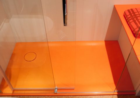 Orange Coloured Shower Tray