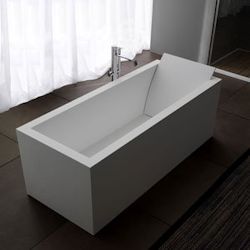 Corian Bespoke White Bath with Backrest