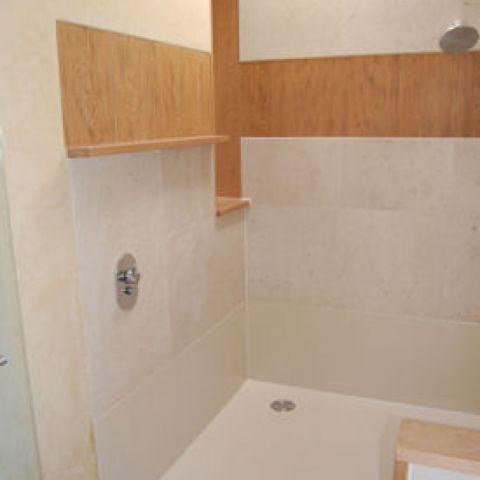 new solid surface shower area