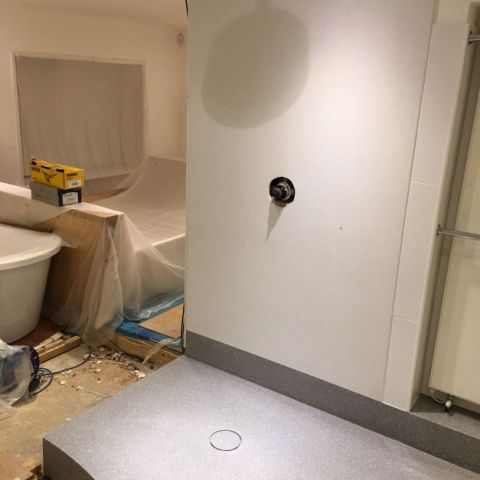 Customer's new shower area